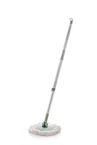 Image of Spin Mop Stick Rod Set Easy to fit for All Bucket |Heavy Duty| Stainless Steel Spin mop Stick with 360 Degree Rotating with 1 Microfiber Refill.