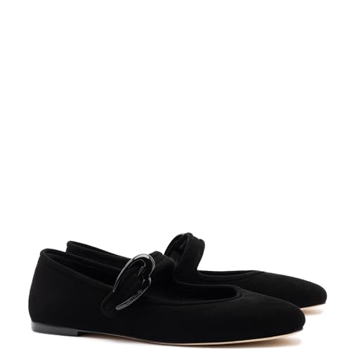 Verona Ballet Flat In Black Suede2
