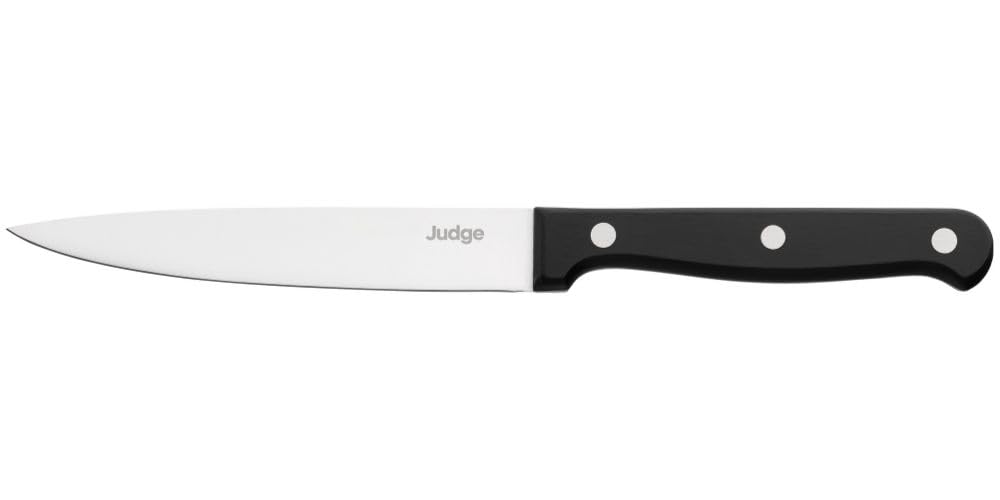 Judge Classic 12cm / 5" Utility Knife with Pointed Stainless Steel Blade, Dishwasher Safe, Silver