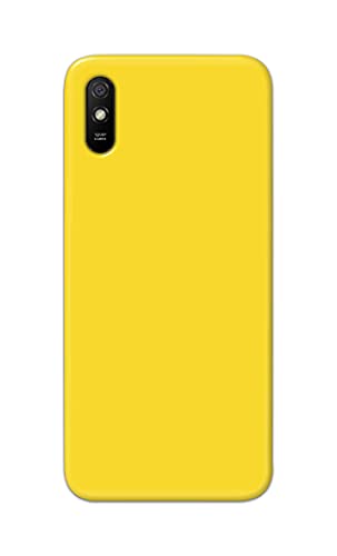 Image of Printed Hard Back Cover Case for Mi Redmi 9A | Mi Redmi 9AT | Mi Redmi 9A Sport Back Cover (Plain Yellow) -1803