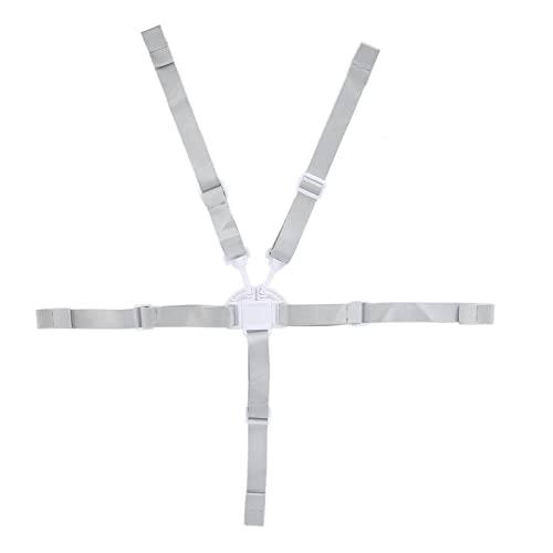 Image of High Chair Straps, Replacement Straps for High Chair, Harness Straps for Most 5 Point High Chairs, Replacement High Chair Belt, Universal (White Button 5-Point Strap)