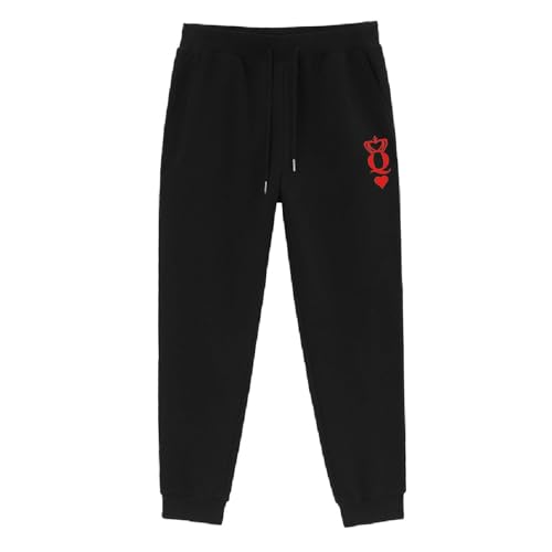 Tabiekacl King Queen Jogginghose für Yoga Training Pärchen Jogginghose Damen Herren Slim Fit 1 Stück(Schwarz-Queen,170) Tabiekacl King Queen Jogginghose für Yoga Training Pärchen Jogginghose Damen Herren Slim Fit 1 Stück(Schwarz-Queen,170)