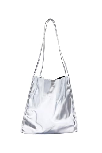 Bolso tote brillante de cuero patentado para mujer