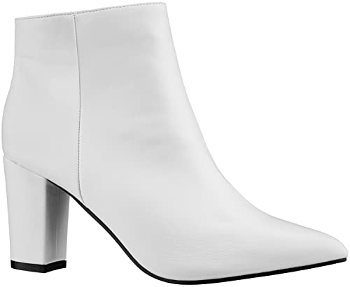 ILLUDE Women's Fashion Ankle Boots Comfortable Chunky Block Heel Pointed Toe Booties