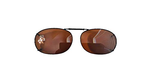 Solar Shield Clip-on Polarized Sunglasses Size 52 Rec 2 Brown/Driving lenses Full Frame New…