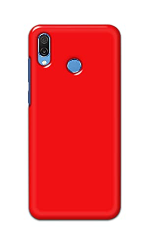 Image of Printed Hard Back Cover Case for Honor Play Back Cover (Plain Red) -1803