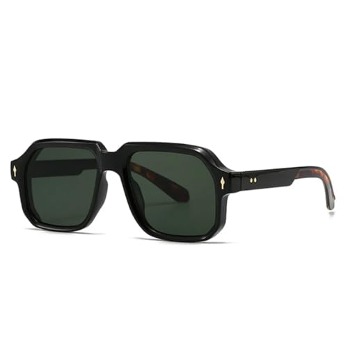 Lunettes de soleil carrées vintage femme anti éblouissement punk UV400 à rivets