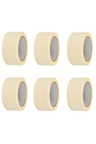 6 Adet Maskeleme Bandı Boya Bandı 48mm X 25m Kağıt Bant