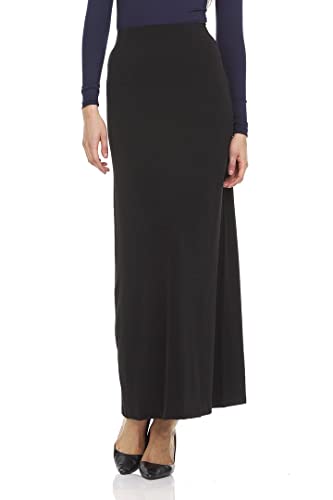 Womens Long Maxi Slinky Stretchy A-Line Skirt MK-38