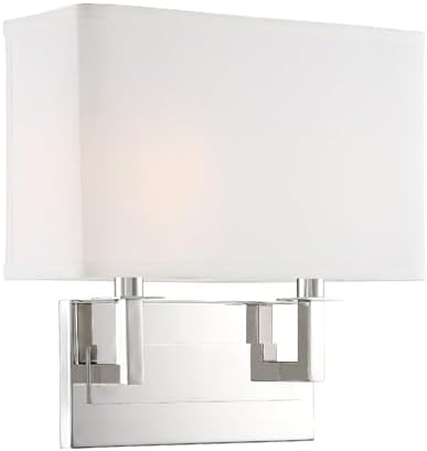 Crystorama Durham 2 Light Polished Nickel Sconce