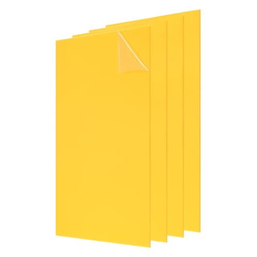 Feuille acrylique jaune 30,5x20,3 cm, panneau plastique 3mm pour cadre et loisirs créatifs