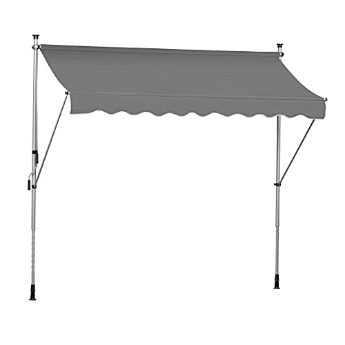 Ventanara® Klemmmarkise anthrazit Balkonmarkise Markise Spannmarkise Sonnenschutz (250 x 130 cm/Grau)