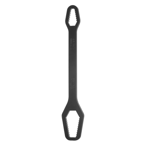 QUARKZMAN Llave de Vaso Universal Multifuncional de Doble Cabezal 8-22mm, Llave de Carraca Ajustable Autoajustable de 0.2' de Grosor y 9.1' de Longitud, Color Negro