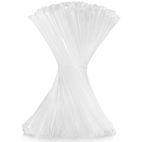 Cable Zip Ties 12 inch Cehony 500 Pack White Zip Ties Heavy Duty 50lbs Tensile Strength Plastic Zip Ties for Outdoor and Indoor Multi-Purpose Cable Ties Self-Locking UV Resistant Wire Ties Wraps