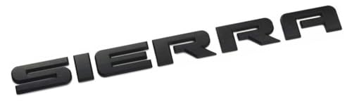 Image of 1Pcs Sierra Letters L /R Door Rear Tailgate Emblem Replacement for GMC Sierra 1500 2500 (Gloss Black)