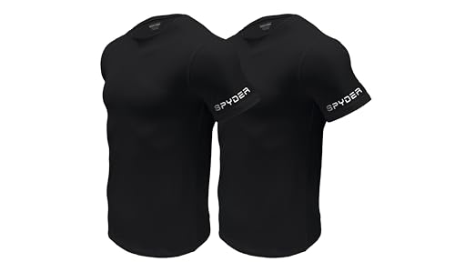 Spyder Mens Performance Moisture Wicking Crew Neck Undershirts/Ultra Soft Stretch Sports T-Shirt