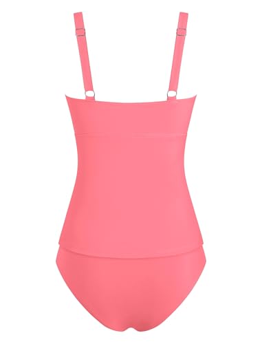 Image of ZAFUL Tankini Swimsuits for Women Tummy Control High Waisted Twist Front Ruched Two Piece Bathing Suit