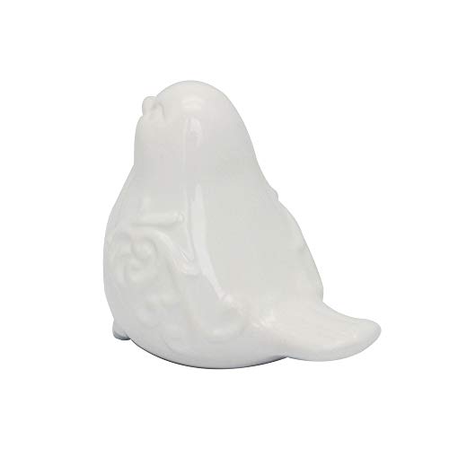 Saideke Home White Glazed Small Ceramic Chubby Bird Figure Ornaments,Animal Model Gift For Home Garden Statue Decorative Crafts #TOP1