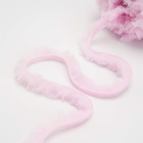 Pretty Jolly 4 Balls Faux Fur Super Soft Chunky Fluffy Yarn for Crochet Knitting Eyelash Polyester Yarn (First Blush) - Image 4