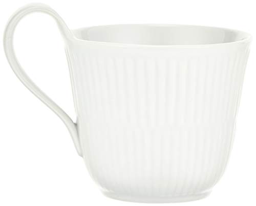 Royal Copenhagen 1017384 White Fluted High Handle Cup & Saucer, 8.5 fl oz (240 ml), Wedding Gift