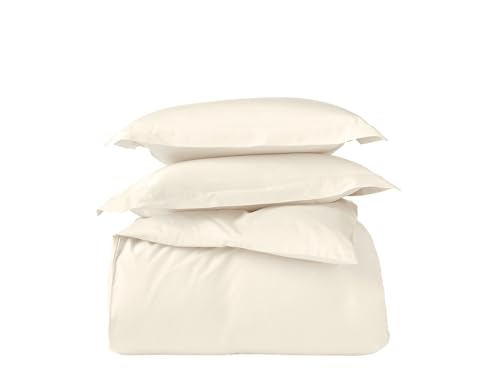 Coyuchi Organic Sateen Duvet Cover Set, Undyed, Full/Queen, 100%...