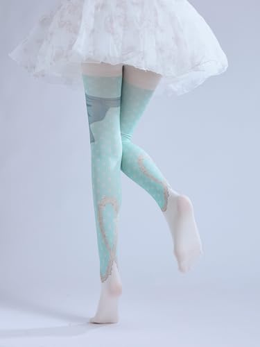 Image of Sahabowi Women's Sheer Tights, Digital Print Designs Stockings