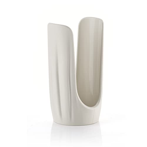 Guzzini - Tierra, Portabicchieri in Plastica Riciclata - Bianco Latte, ø9,5 x h18,5 cm - 197600156