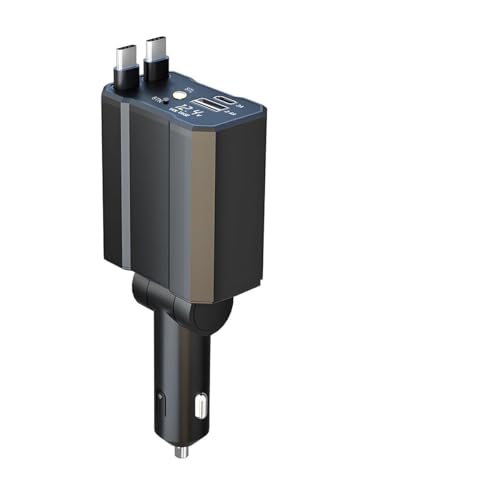 JNNJ 4 in 1 Adattatore Caricabatteria Auto, 120w USB Ricarica Rapida Auto, 120w Retrattile Caricabatterie Auto, Automobili Universali Decorations Interne Accessori per Veicoli, Camions, SUVs