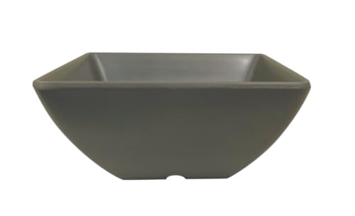 69004SG Bowl, 8 oz., 3-7/8"L x 3-7/8"W, 1-3/4" deep, Square, Break-Resistant, Dishwasher Safe, BPA Free, Melamine, Classic, Stone Grey, NSF, Pack of 12