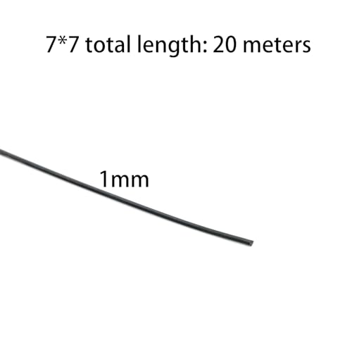 Aoktorkit 20m Black Coated Wire Rope 1.5mm Stainless Steel Wire Cable 7x7 Strand Cores Steel Wire Rope Cable for Garden Climbing Plants