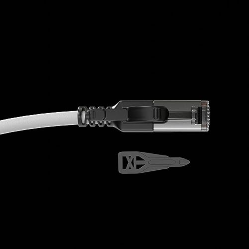 Lindy 1m Cable de Red Cat.6A S/FTP Locking Gris miniatura 4