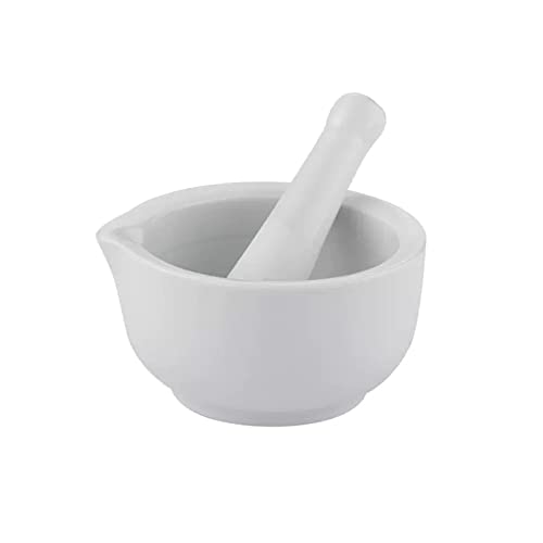 molinillo de especias Juego de mortero y mazo de porcelana blanca, trituradora de especias, tazón de cerámica for mezclar, trituradora de pastillas, molinillo de pimienta, molinillo de ajo, triturador