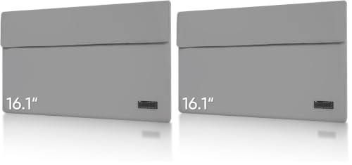 Image of ARZOPA 16.1 inch Portable Monitor Sleeve Bag, PU Leather Case for Travel Monitor Laptop, Grey (Pack of 2)