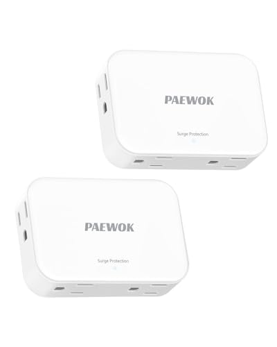 PAEWOK MC460 Multitoma Extensión con 8 salidas, 125V, Tipo B, 1875 W, 15 A miniatura 1