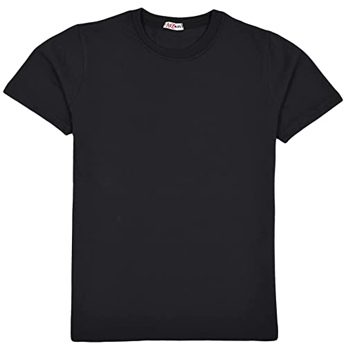 A2Z 4 Kids Boys T Shirts Plain Black T Shirt Soft - Boys PL T Shirt Black 7-8