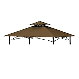 Tanxianzhe Grill Gazebo Replacement Canopy Top Cover 5×8 Double Tiered BBQ Roof ONLY FIT for Gazebo Model L-GG001PST-F (Brown)