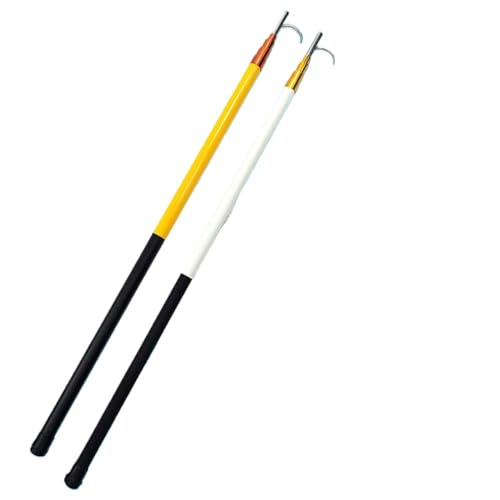 Pértiga profesional for piscinas con gancho de acero inoxidable - Equipo de salvamento ajustable de fibra de vidrio for piscinas y parques acuáticos (1 unidad)(Yellow/Black,4m)