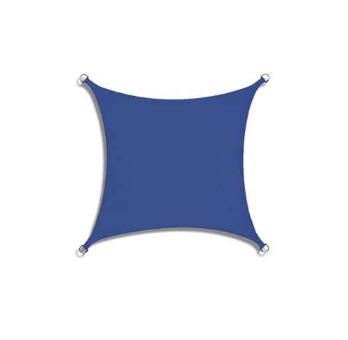 Hiseng Einfarbig Sonnensegel Rechteckig mit Ösen, Klassiker Outdoor Markise, Sonnensegel Wasserdicht, Outdoor Wetterfest UV-Schut Markise, Tarp für Terrasse, Hinterhof, Garten (Blau,2x3m)