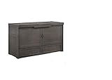 NIGHT & DAY Furniture Murphy Cube Cabinet Bed (Stonewash, Queen)