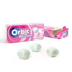 Orbit Refreshers Bubblemint – Chewing Gum Senza Zucchero, Aroma Frutta & Menta, 12 Confezioni da 8 Pezzi (Totale 214,8 g)
