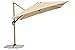 Schneider Sonnenschirm Rhodos Twist Woody, natur, 300 x 300 cm quadratisch, Gestell Alu/Stahl, Bespannung Polyester, 25.7 kg