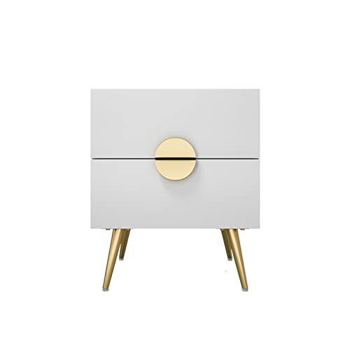 Night Stand Light Minimalist Bedside Table Bedroom Luxury Bedside Storage Locker Large Capacity Drawer Hardware Handle Nightstand Bedside Tables (Color : 30cm White, Size : Unassembly)