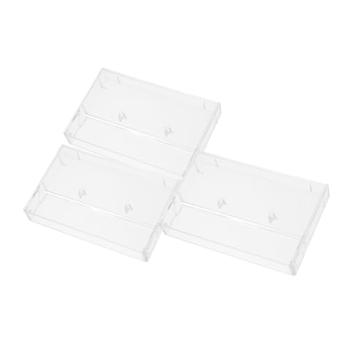 DIYEAH 3pcs Transparent Audio Cassette Storage Case Durable Plastic Holder for Compact Tape Organization Stackable Design for Music Cassette Collection