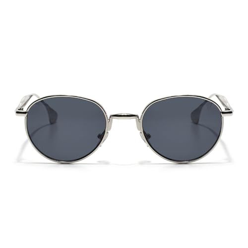 Image of Voyage Round Polarized Sunglasses for Men & Women (Black Lens | Black Frame - MG7609)