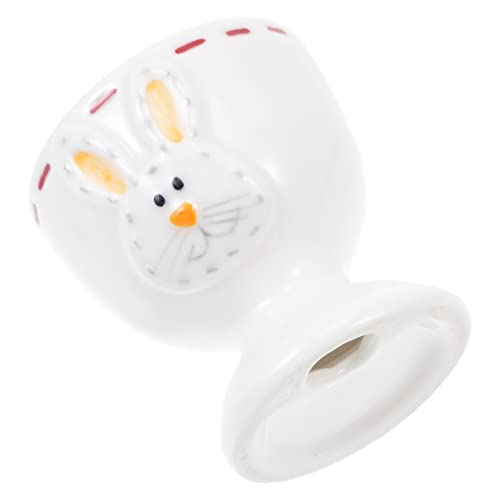 HEMOTON 朝食パーティーダイニングテーブルウサギのための柔らかい硬いゆで卵のための陶磁器の卵の陶磁器の卵スタンドホルダー