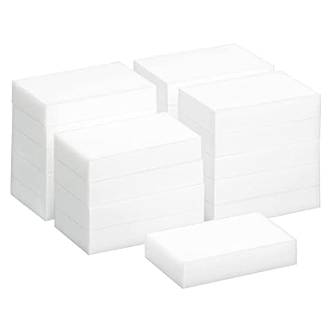 Mecmbj 20 Pieces Magic Eraser Sponge, Magic Cleaning Sponges Multifunction Scrubber Foam Pads Stain Eraser Household Clean Supplies for Bathroom, Kitchen, Floor, Wall (10 x 6 x 2 cm) Cover
