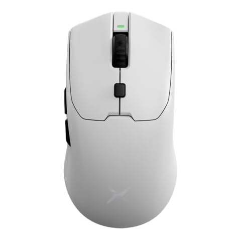 DeLUX M700PRO Wireless Gaming Mouse, 59g Lightweight, PAW 3395 Optical Sensor, 26000 DPI, 90Hrs Battery Life, 6 Programmable Buttons (White) Cover
