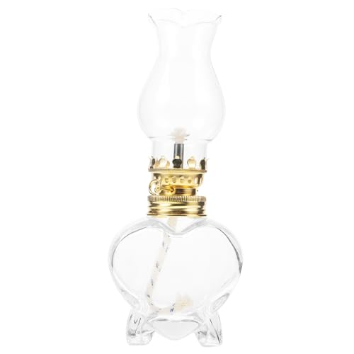 ULTECHNOVO Lámpara Queroseno Vintage de Vidrio para Camping y Decoración Lámpara Aceite Portátil para Mesa Acogedor Salón y Dormitorio