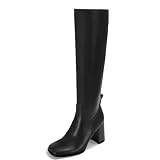 RJYLP Womens Knee High Boots Square Toe Chunky Heel...