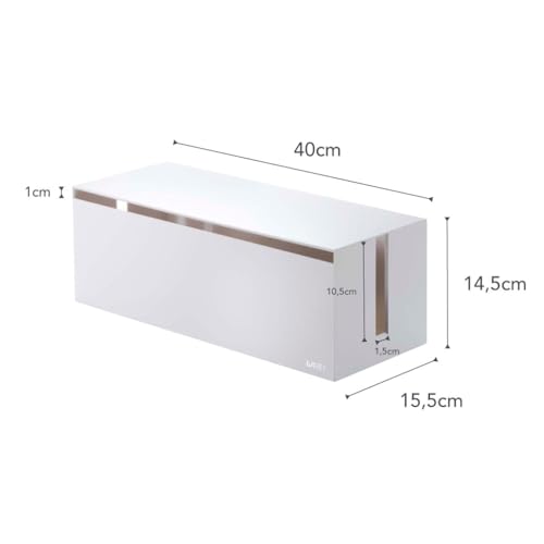 Yamazaki Home Cable Management Box – Cord Organizer Box with Lid, Minimalist Cable Storage for Office, ABS Plastic - image 8